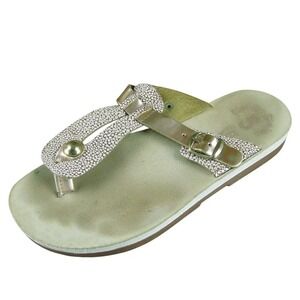 Fantasy Women's  Thong Gold Leather Sz 38 Medium (B, M)  Used‎ 2025